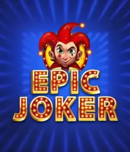 Experience the vibrant world of Epic Joker slot by Relax Gaming, showcasing a playful joker with a bright red hairstyle amid a luminous blue background. This graphic depicts the joy and humor of classic slots, perfect for those who love traditional gameplay, providing a charming gaming experience.