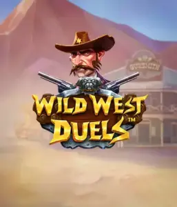  Step into the rugged world of "Wild West Duels" by Pragmatic Play, featuring a hardened gunslinger ready for a showdown. The image displays a resolute cowboy with crossed pistols, framed by a desert backdrop. His intense eyes and elaborate attire embody the spirit of the Old West. The game's title is boldly presented in a striking font, adding to the action-packed theme. 