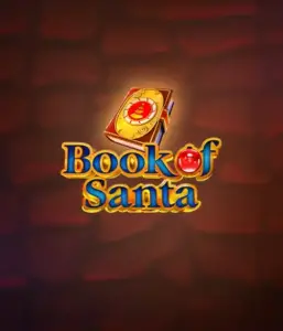 Experience the festive spirit with the Book of Santa game by Endorphina, highlighting an intricately designed golden book emblazoned with Santa's iconic symbol. This image conveys the warmth and excitement of Christmas, set against a softly glowing red background. Ideal for holiday season gaming, promising a captivating escape. 